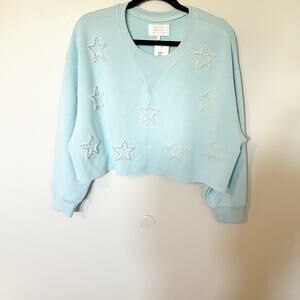 Simply southern blue pearl star crewneck sweatshirt top medium nwt